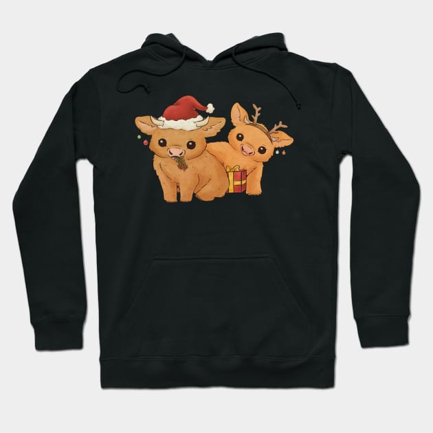 Christmas Cows Hoodie by TimeSkiff